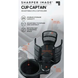 Sharper Image Black Cup Captain Holder